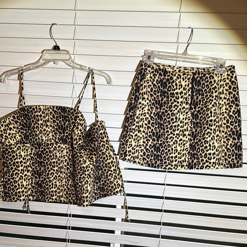La Belle Tan and Brown Mini Pencil Skirt Set for Night Out